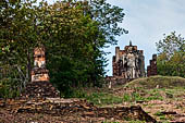Thailand - Old Sukhothai - Wat Saphan Hin. Halfway to the top of the hill are the ruins of a small lotus bud chedi in the typical Sukhothai style. 